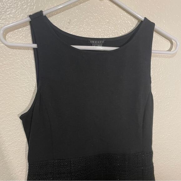 Theory Yeneth Tweed Bottom Sleeveless Mini Dress in Black Size 6 - Picture 4 of 7